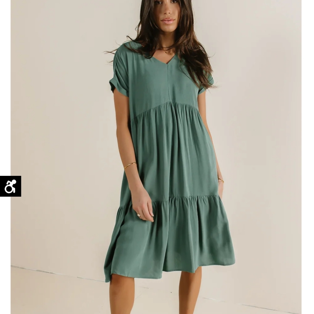ESSIE TIERED DRESS-Jade NWT